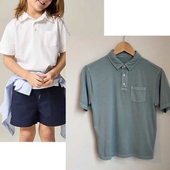 Crewcuts Other - Like New J. Crew Crewcuts Kids' Blue short-sleeve garment-dyed polo shirt SZ L